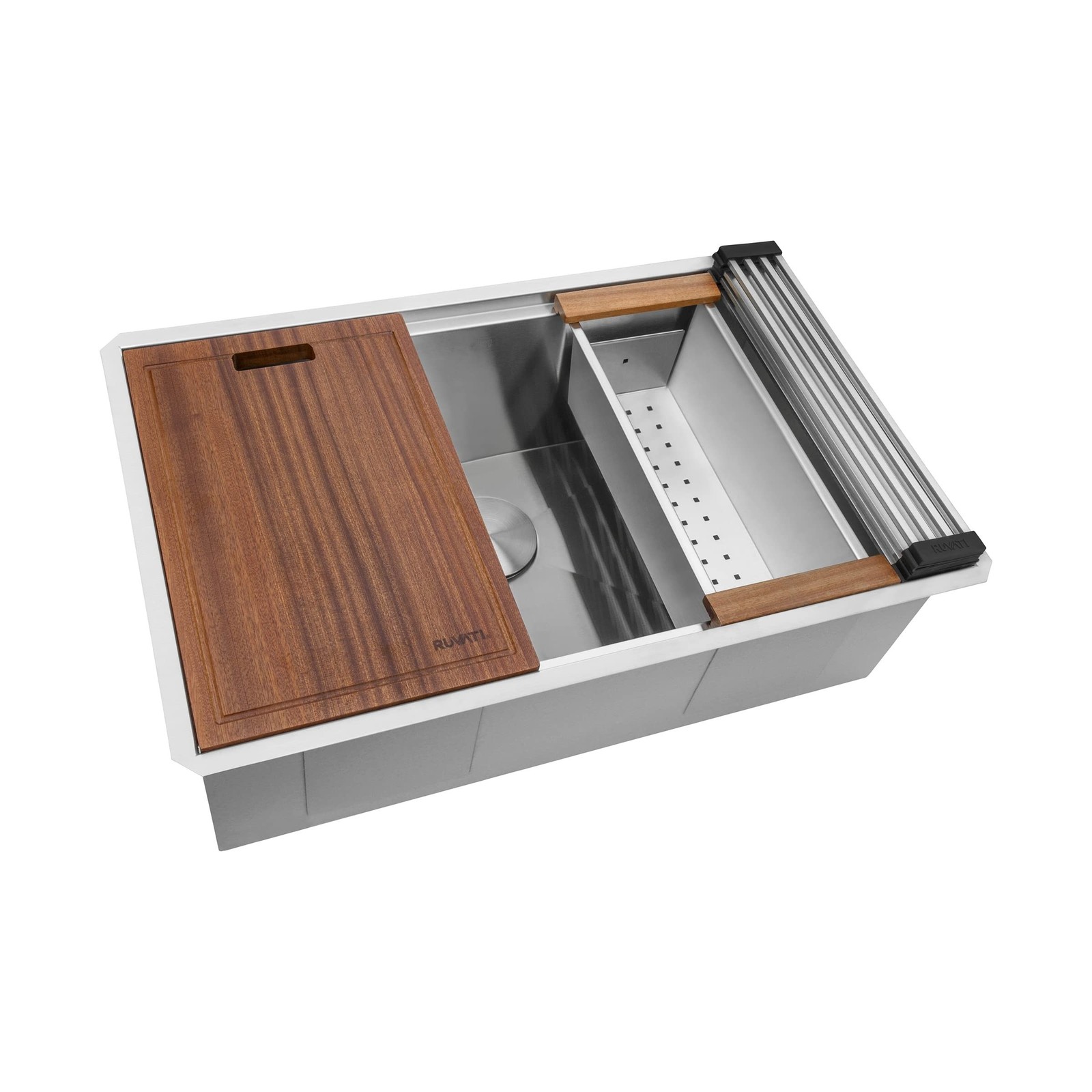 Ruvati 32-inch Undermount 16 Gauge Stainless Steel Workstation Kitchen Sink S…