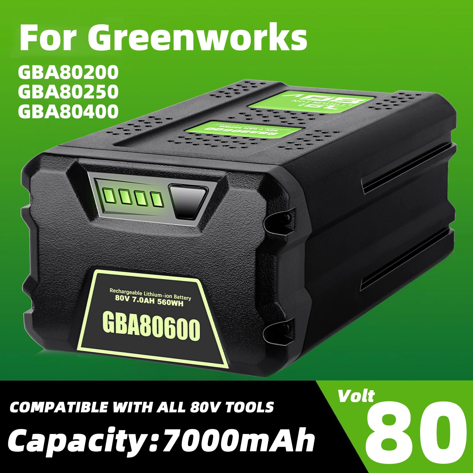 7.0Ah 80V GBA80400 Battery Pack For Greenworks 80 Volt GBA80600 Power Tools NEW