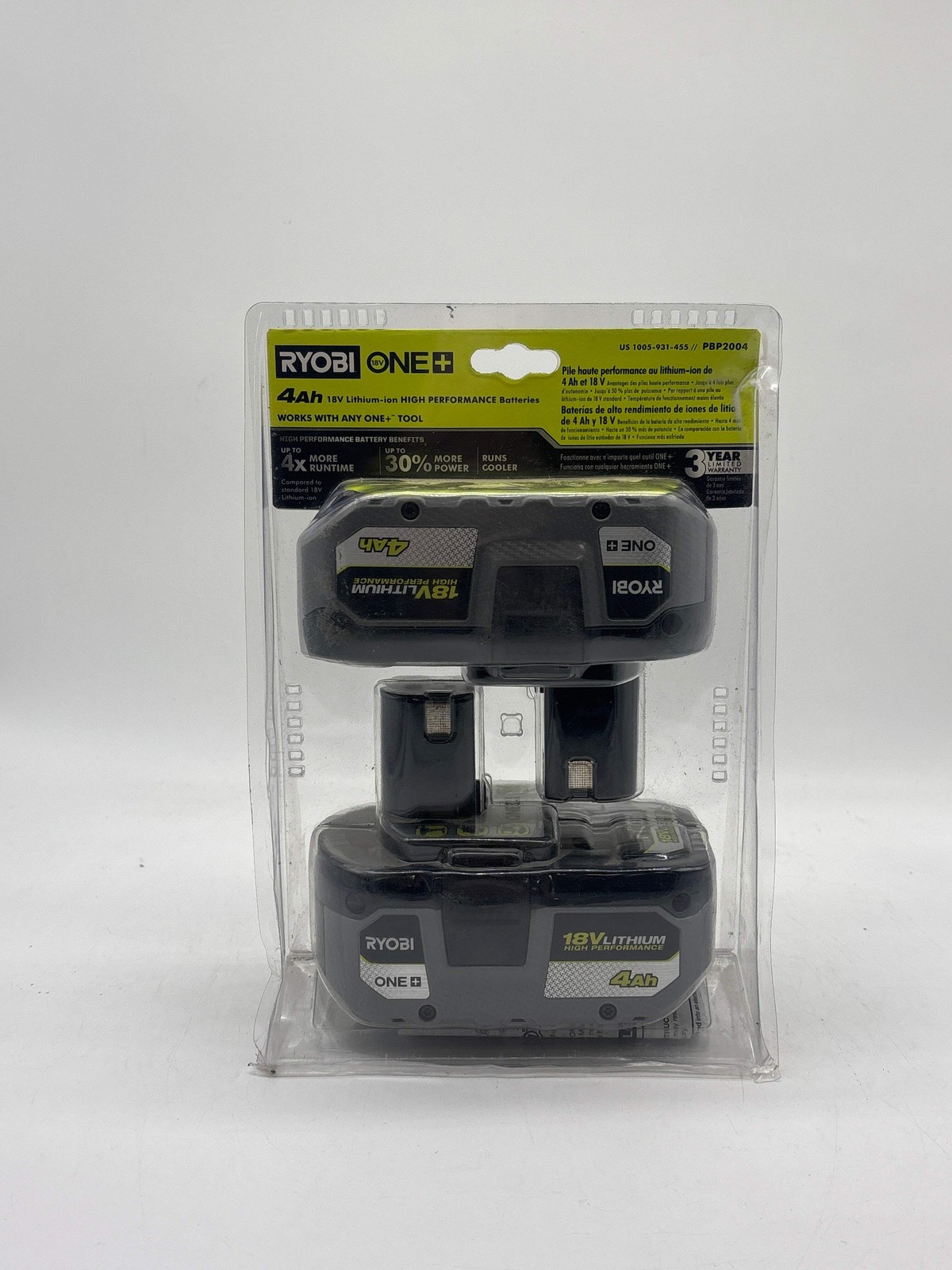 Ryobi 18V ONE+ PBP2004 4Ah Lithium-Ion Battery – New