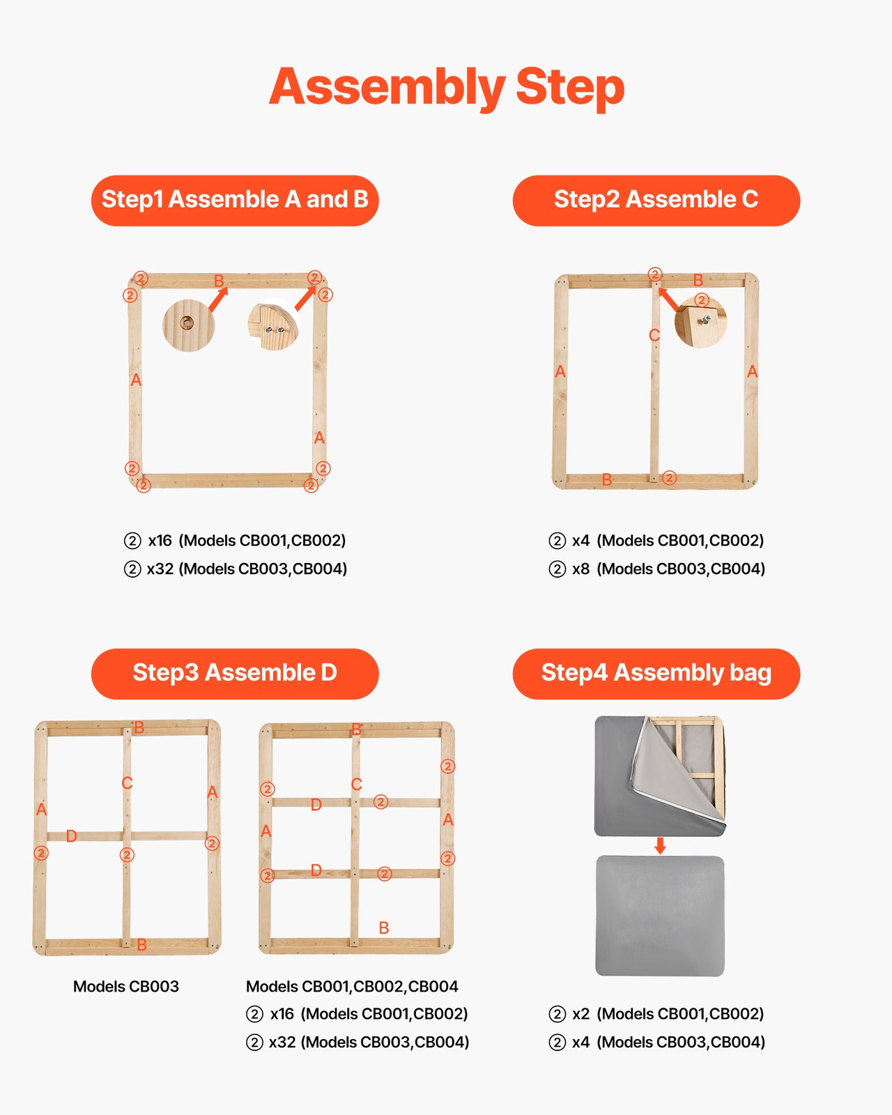 VEVOR Twin Size Bunkie Board 1.5 in Bed Board Slats with 200D Oxford Cloth 2 Pcs