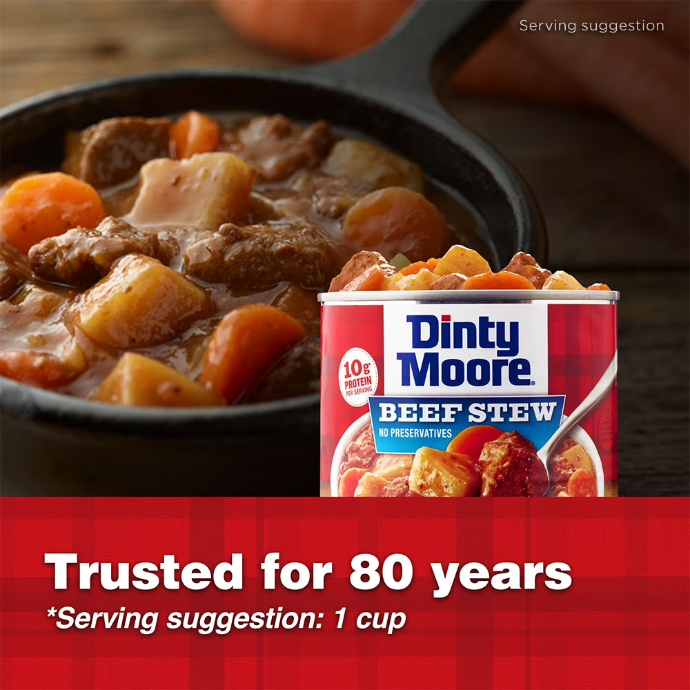 DINTY MOORE Beef Stew, Shelf-Stable, Steel Can 38 oz