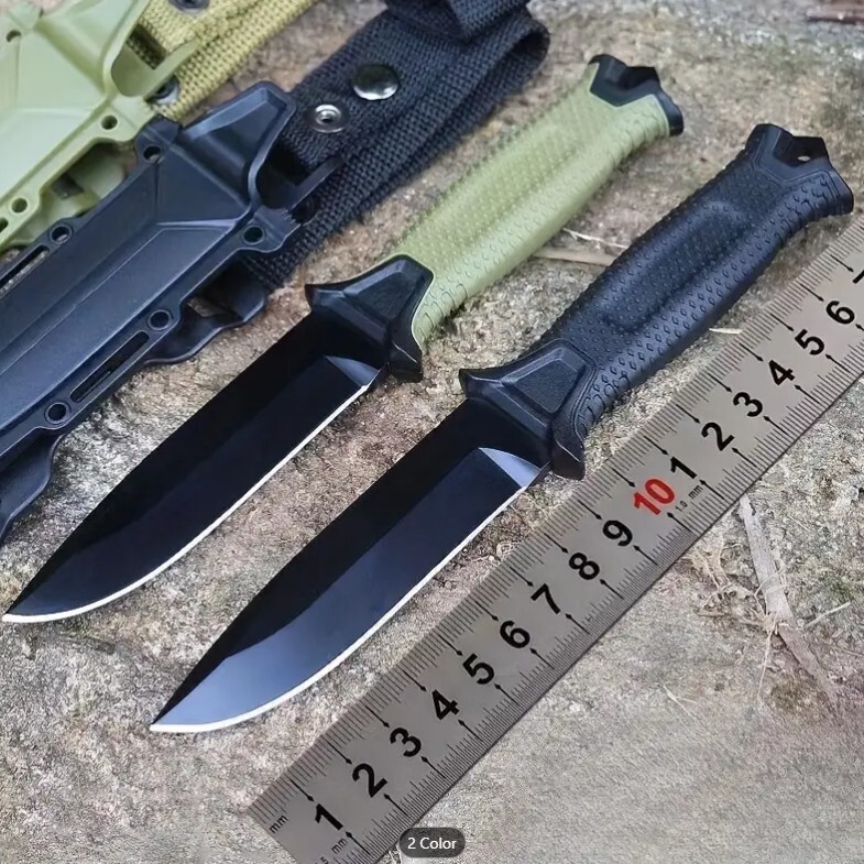 High Hardness Multifunctional Straight Knife -1pc One Portable Sharp Knife BLACK