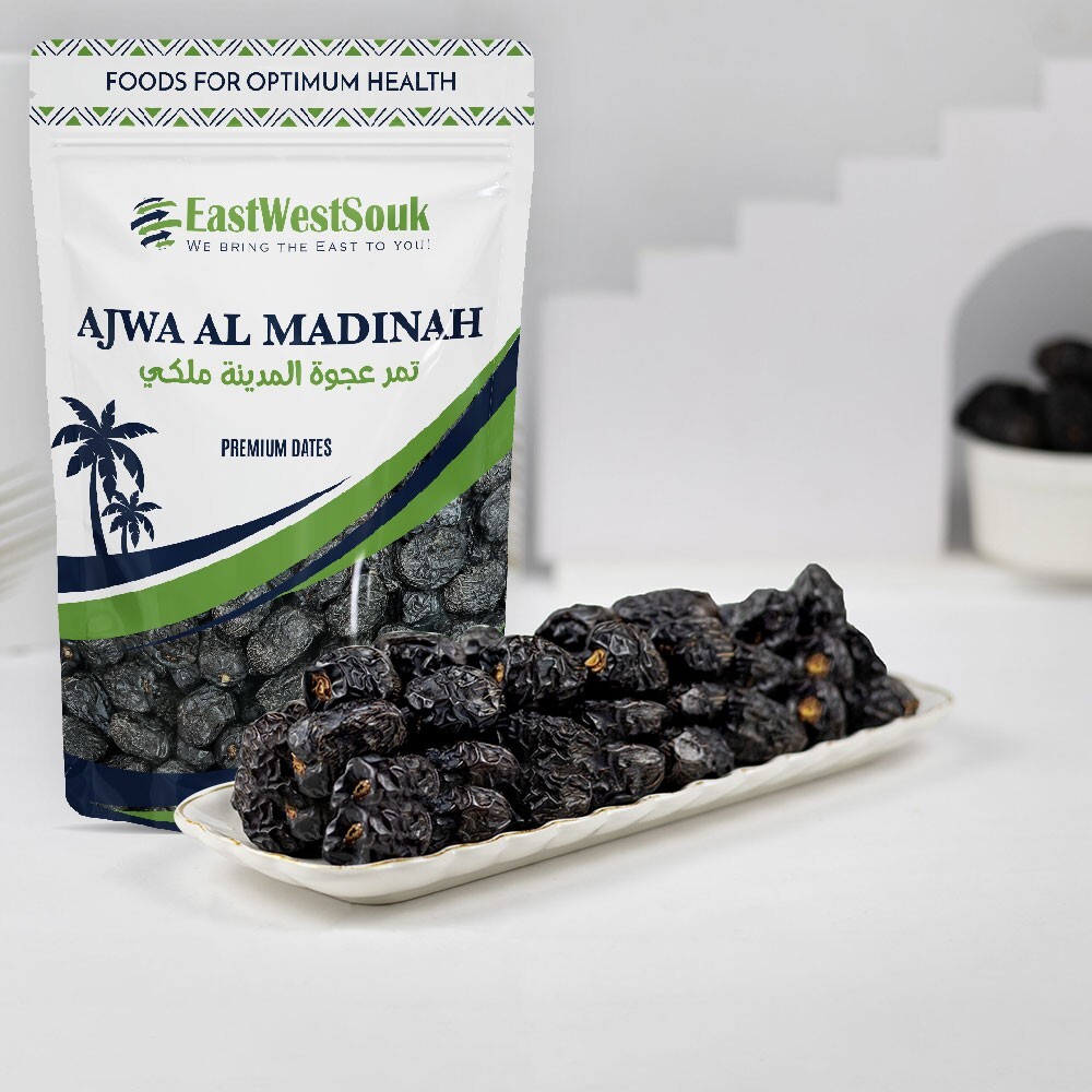 Al Madina Ajwa Dates – Premium Quality- 2.2lb (1000g)-Fiber-Rich Snack Dry Fruit