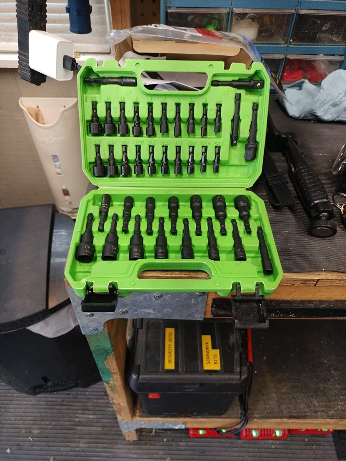 39PCS Magnetic Hex Nut Driver Master Kit,1/4″ Quick-Change Hex Shank, SAE&Metric