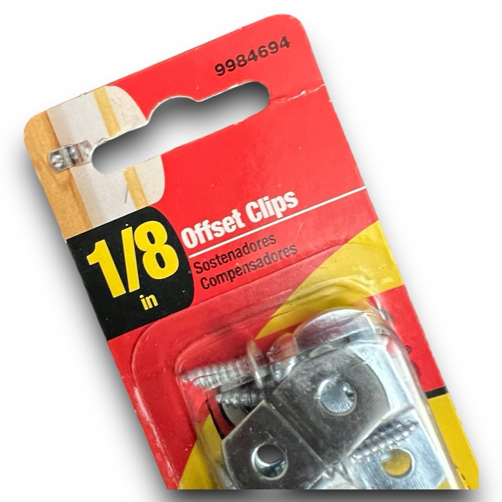 OOK – 1/8 in (3.2mm) Offset Clip with Hardware – 8 Piece – Silver