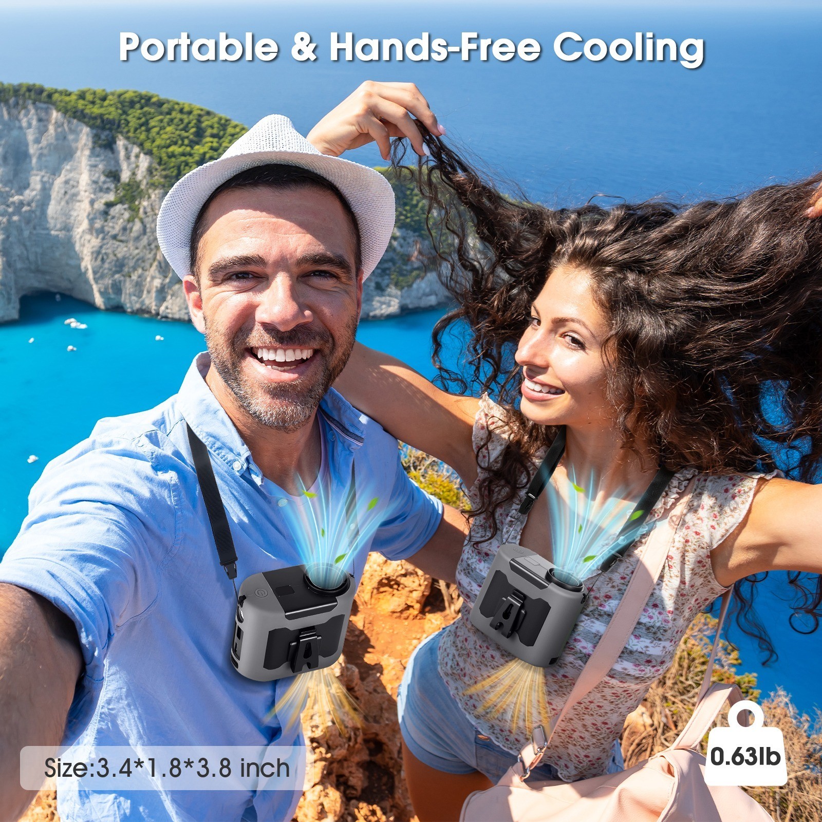 20000Mah Portable Waist Fan Clip on Belt Shirt Body Rechargeable Battery 5 Speed