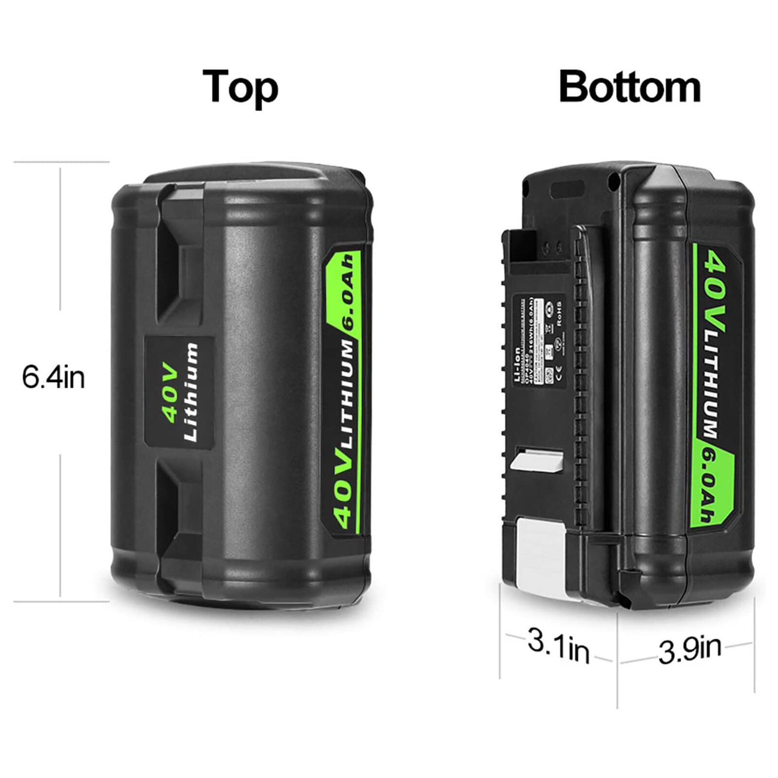 40V 6.0Ah Battery for Ryobi 40 Volt Lithium OP4050 OP40602 OP40261 OP4060 OP4030