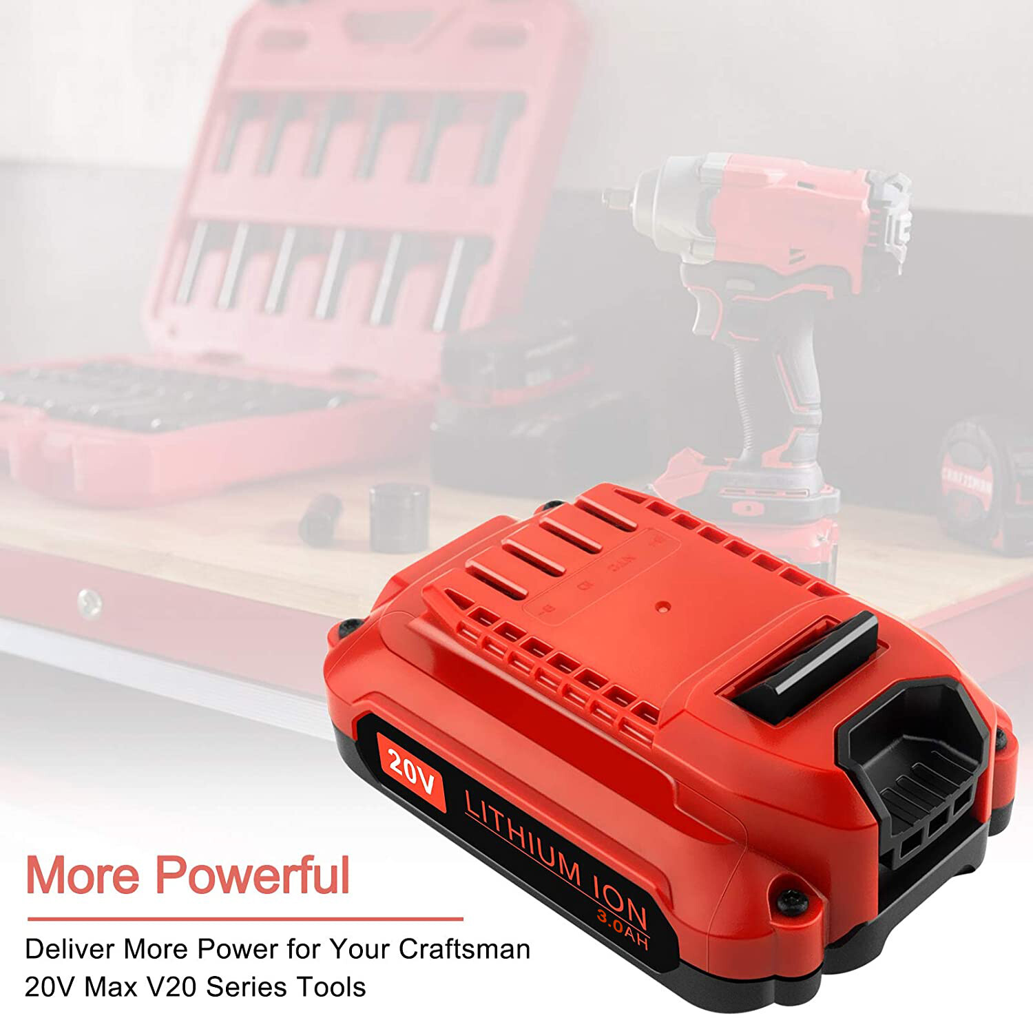 For Craftsman 20V 20 Volt MAX Lithium Ion Battery 3.0 AH CMCB202 CMCB201 CMCB204