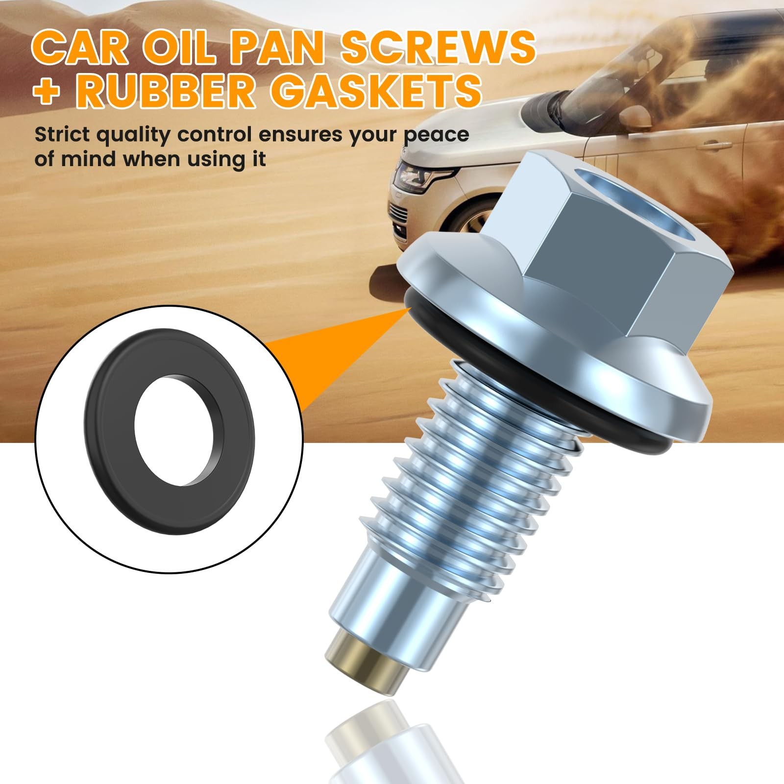 Magnetic Oil Drain Plug with Leakproof Crush Washer M12x1.75 Steel
