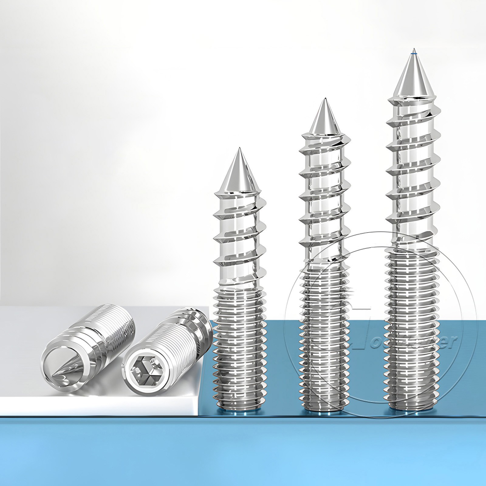 STAINLESS STEEL Wood To Metal Dowels Hanger Bolts Dual Thread Screws Furniture