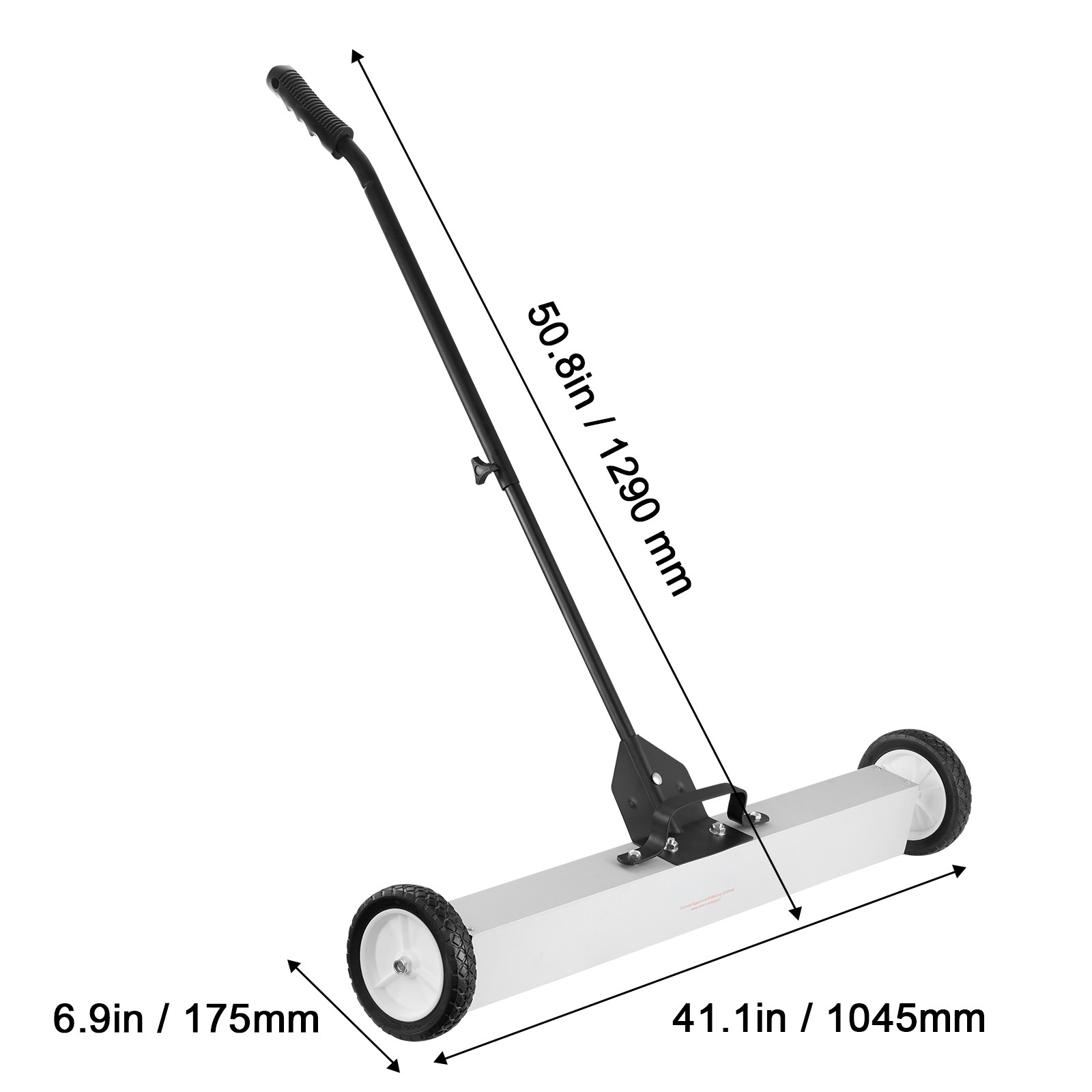 VEVOR 36″ Magnetic Sweeper with Wheels 55Lbs Rolling Sweeper Lawn Yard Grass
