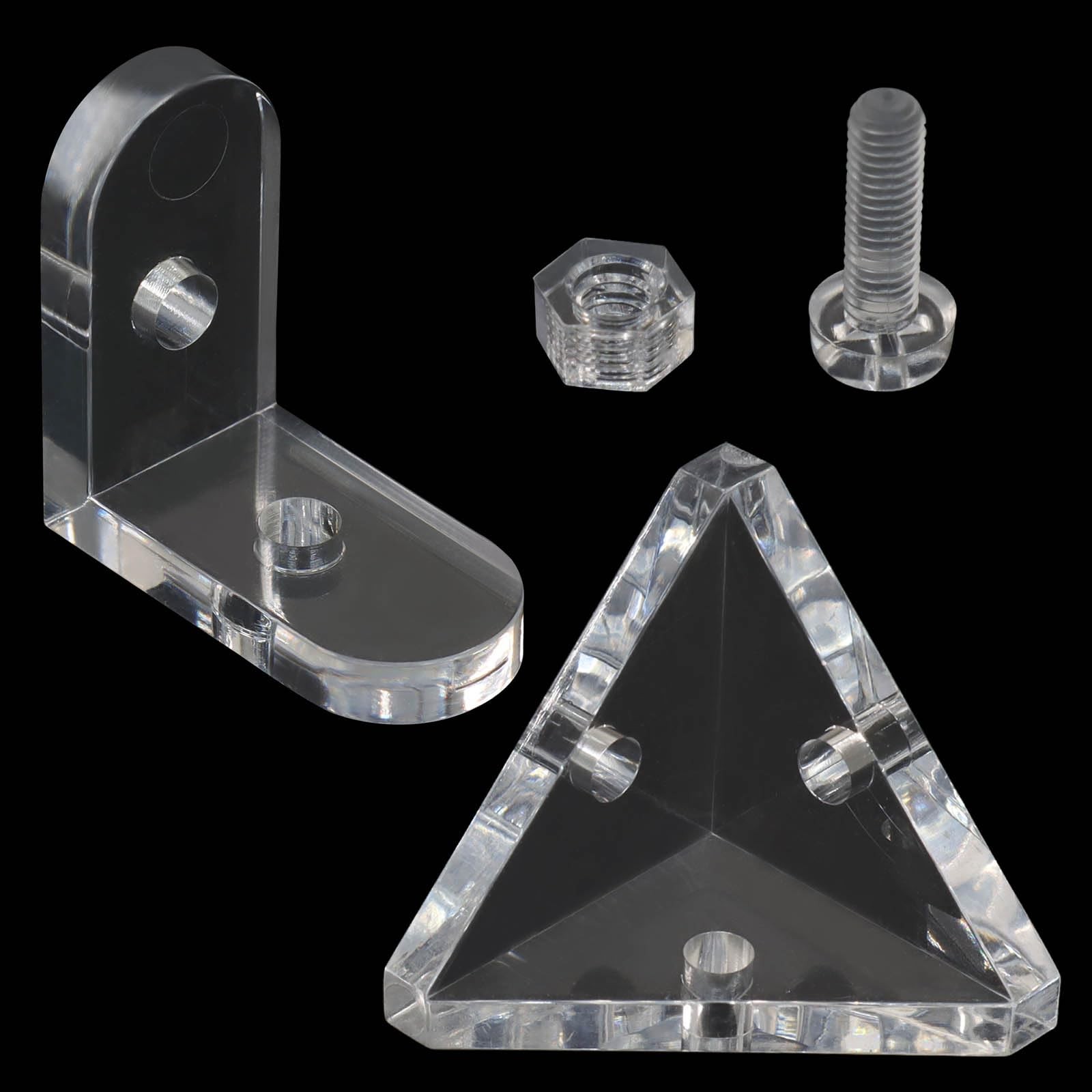 20 Pack Acrylic Corner Brackets Clear L-Shaped Triangle Corner Brace Decorative