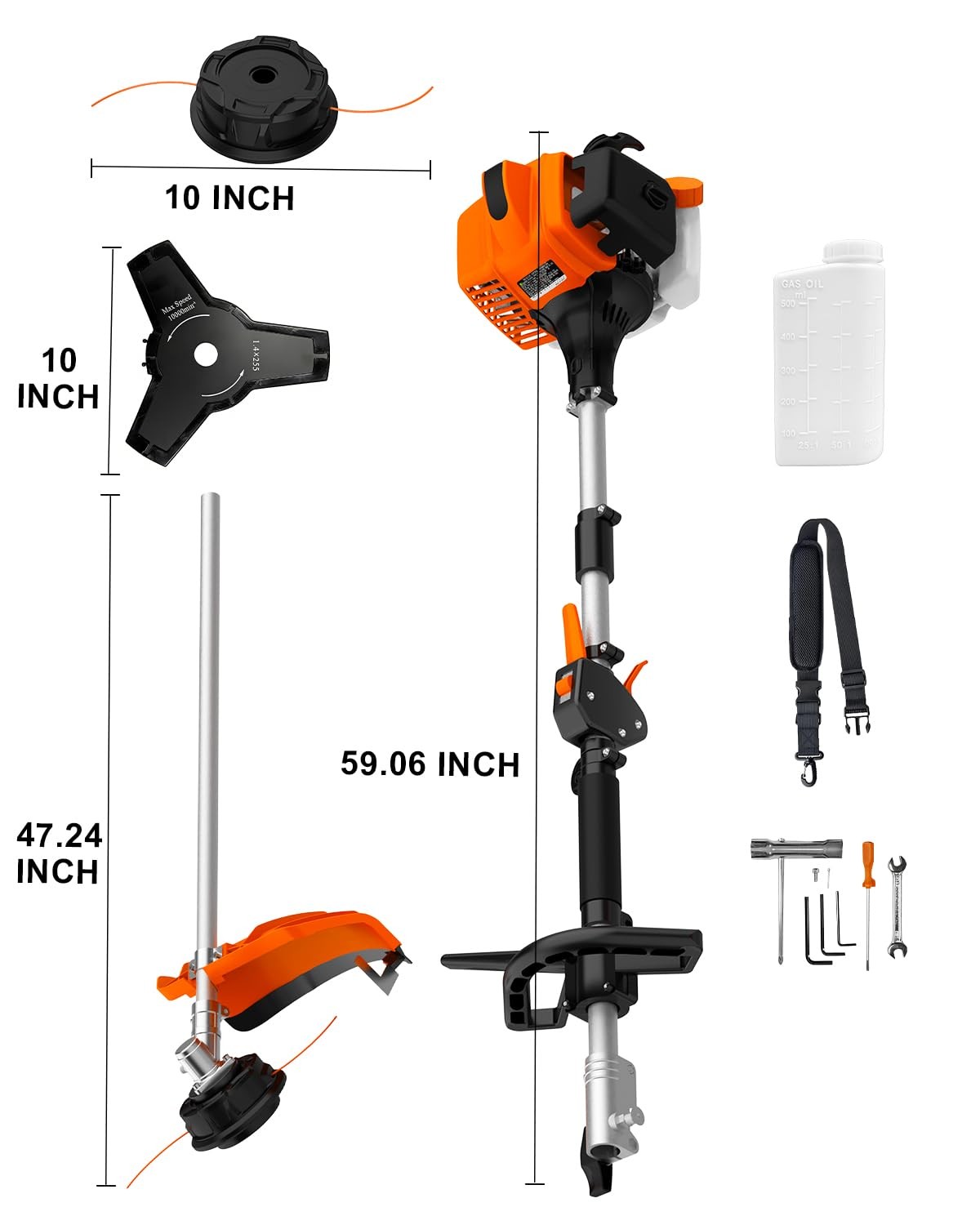 26cc 2-stroke Grass String Trimmer Lawn Mower Gas Trimmer WeedEater Powerful