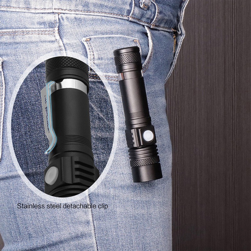 Rechargeable 990000LM LED Flashlight Tactical Police Super Bright Torch Zoomable