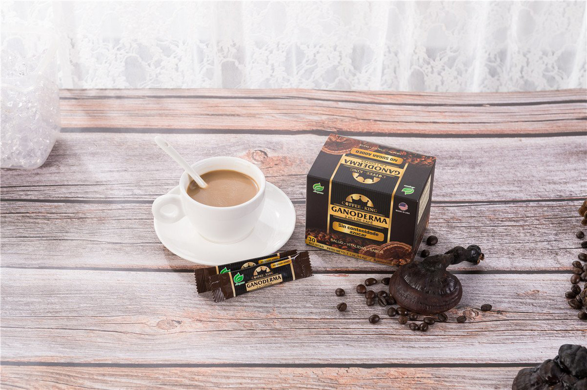 LONGREEN Coffee King 2 in 1 Ganoderma Mushroom Coffee – Made in USA – 30 Sachets
