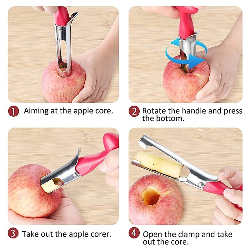 Hot! Stainless Steel Kitchen Twist Core Remover Fruit Apple Corer Pear Tools