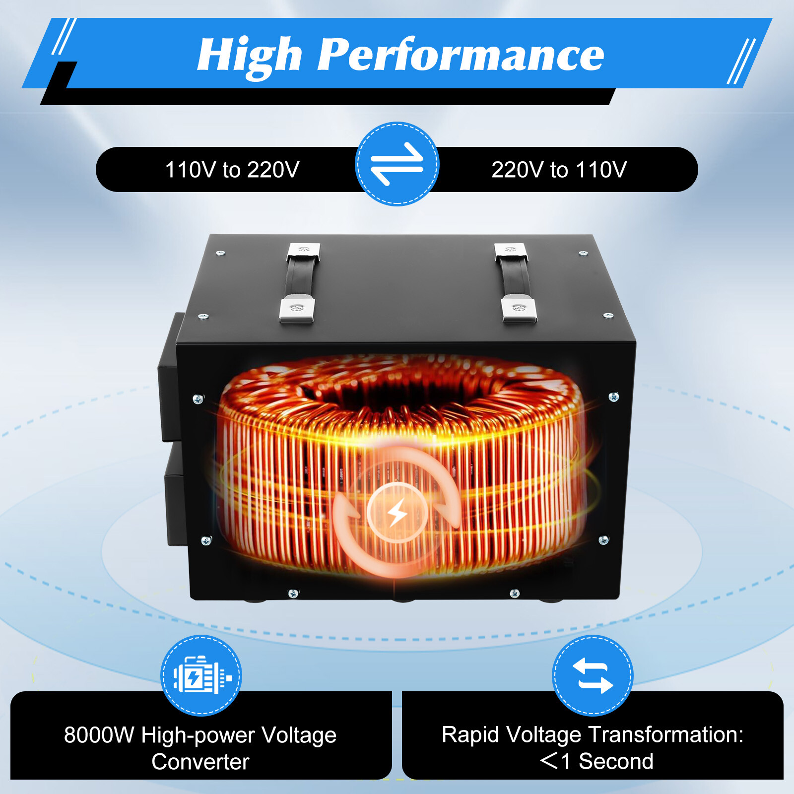 10000 Watt Voltage Converter Transformer Heavy Duty Step Up / Down 220V-110V New