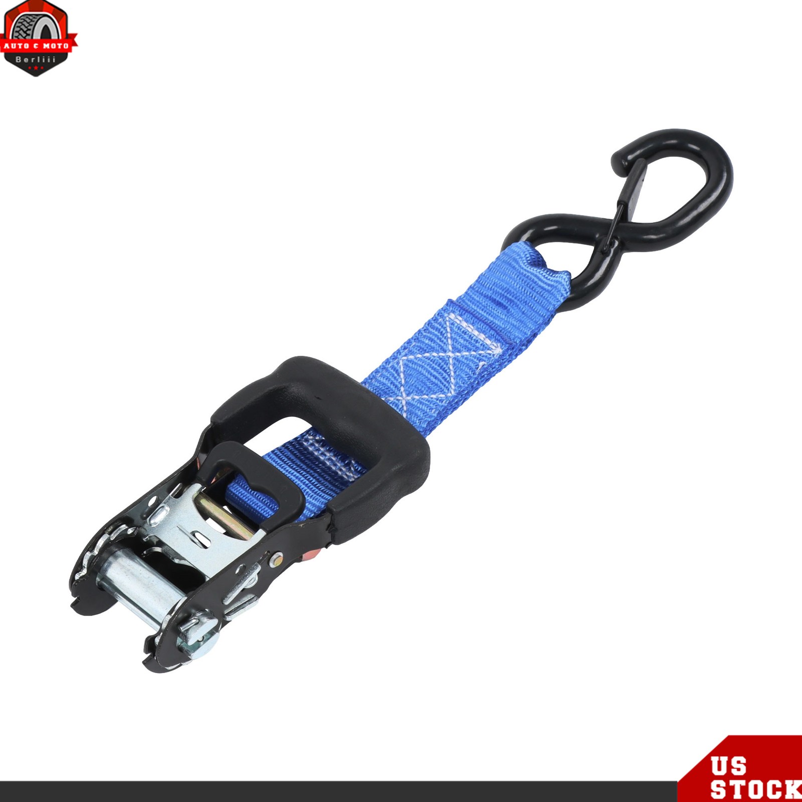 4PCS Heavy Duty Ratchet Straps 1.6″×15’ 5208 lbs Break Strength S Hooks Blue