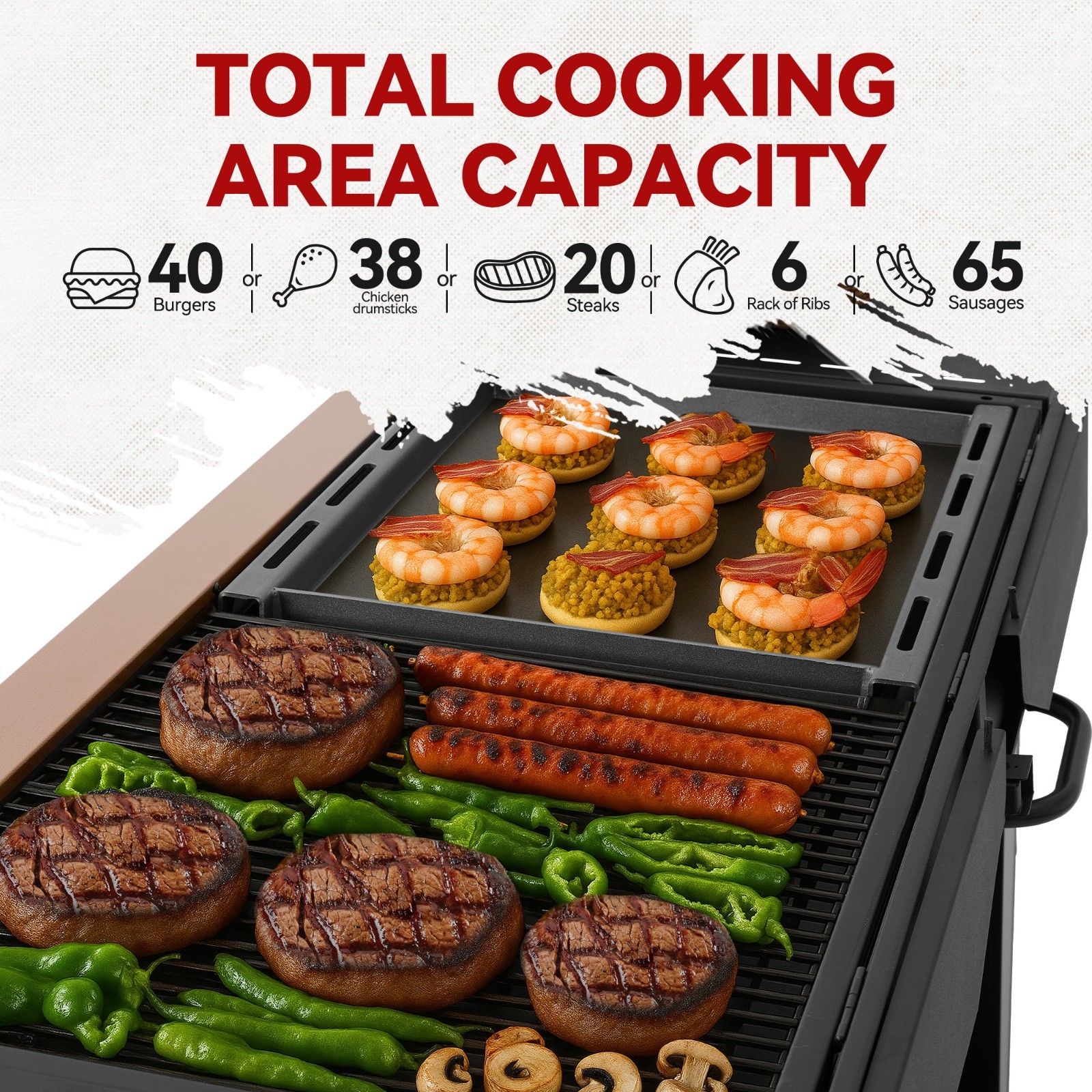 Royal Gourmet 6-Burner Gas Grill and Griddle Combo, 78,000 BTU Output, Yellow
