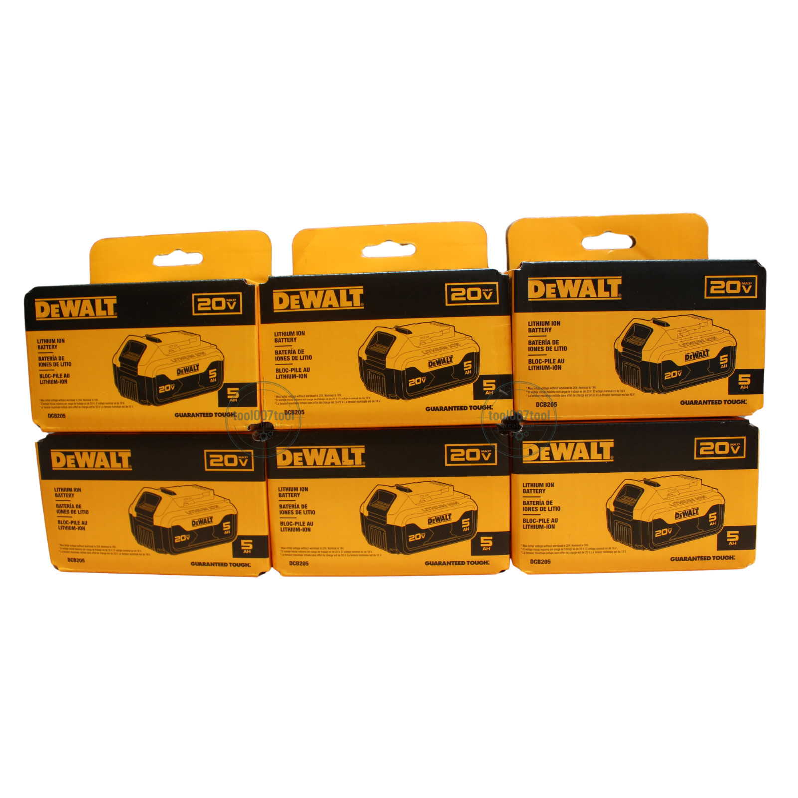 DeWalt DCB205 20V 5Ah Lithium Ion Battery (6 pack) w/LED Charge Indicator 2026