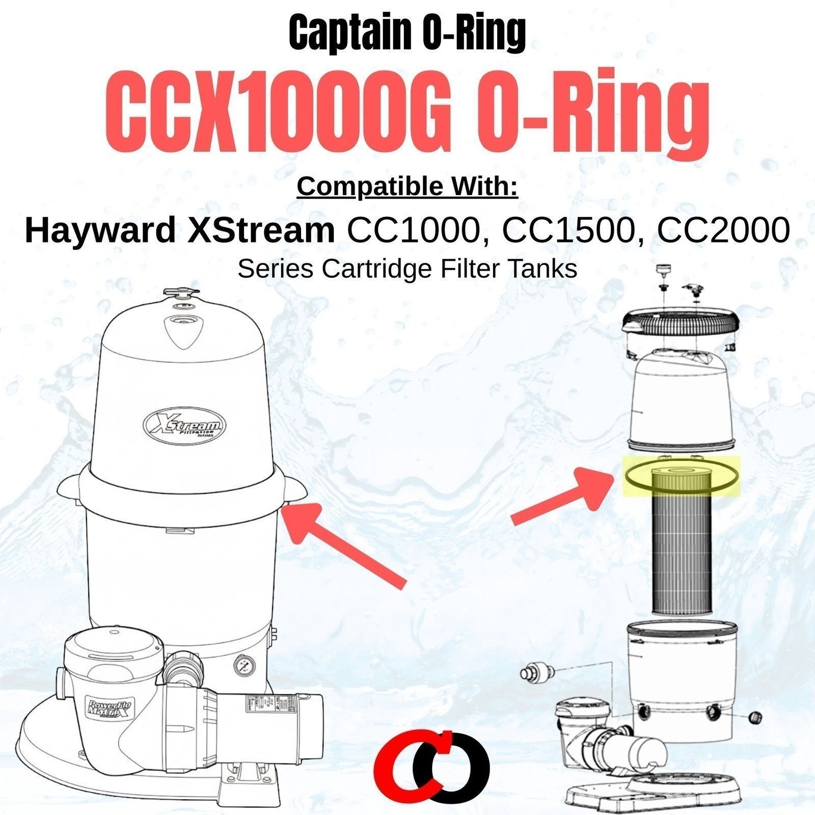 Hayward CCX1000G O-Ring for Xstream CC1000, CC1500, CC2000 Cartridge Filter Body