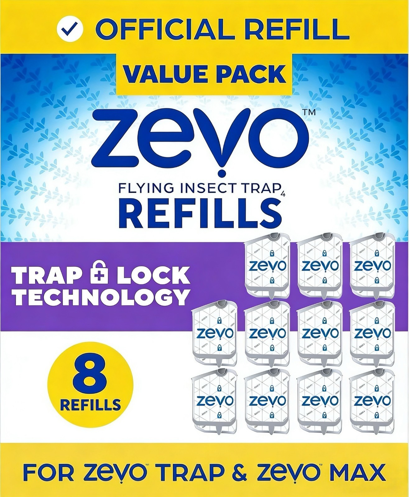 (8 Refill Cartridges) Zevo Flying Insect Trap Refill Cartridges -Easy to Use