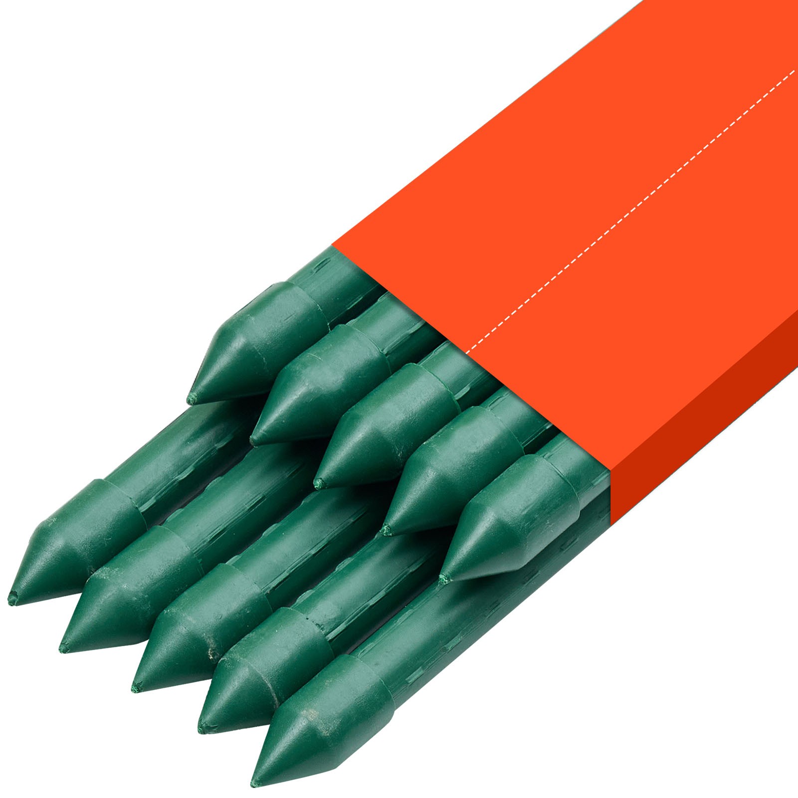 Uimoso Garden Stakes for Plants, 10 Pack 93.7 inch Plastic-Coated Metal Supports