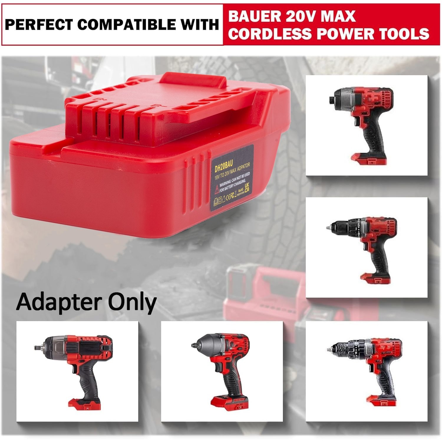NEW Adapter For Dewalt 18V 20V MAX Li-Ion Battery To For Bauer 20V Power Tools