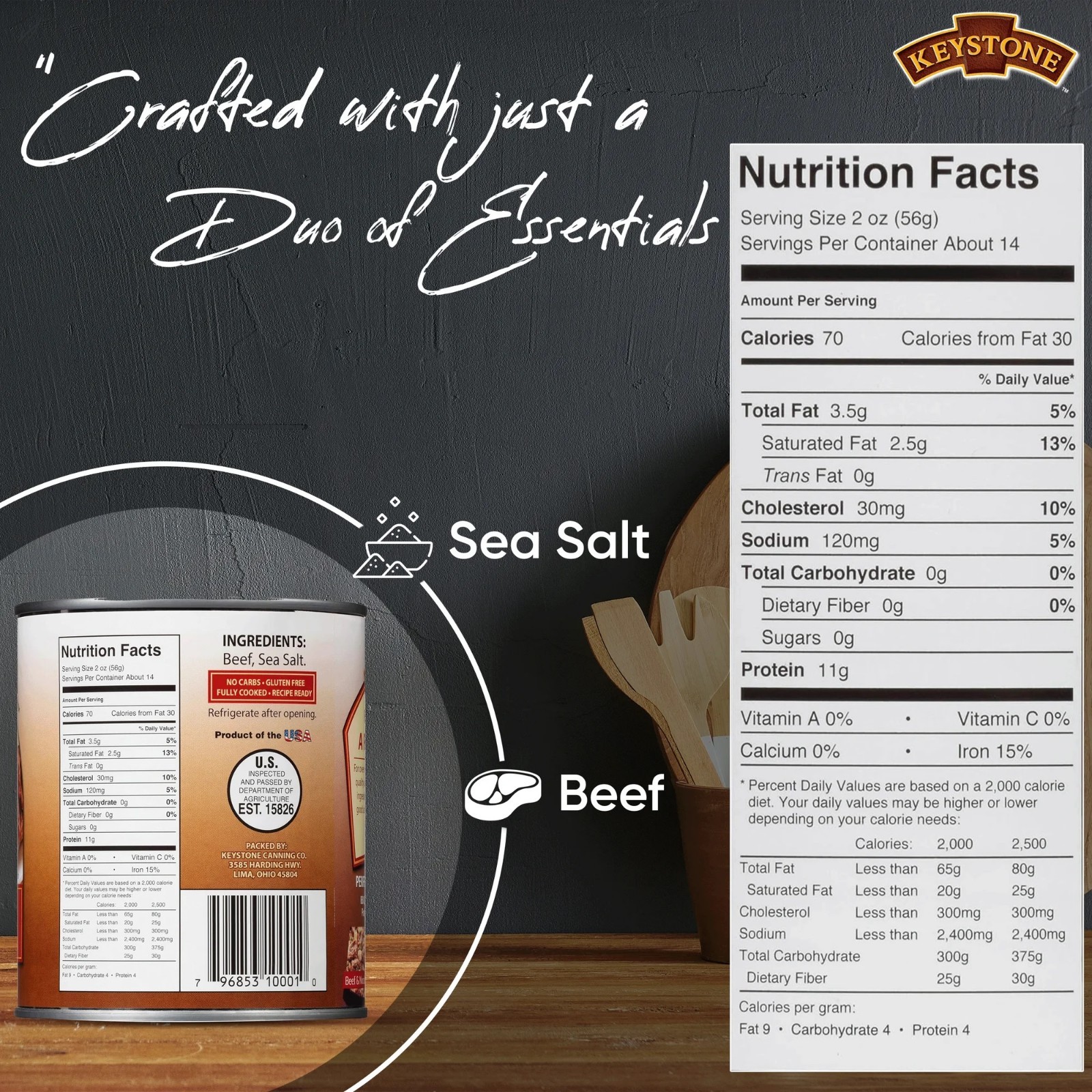 Keystone All Natural Beef, 28 oz Can (2 pack)