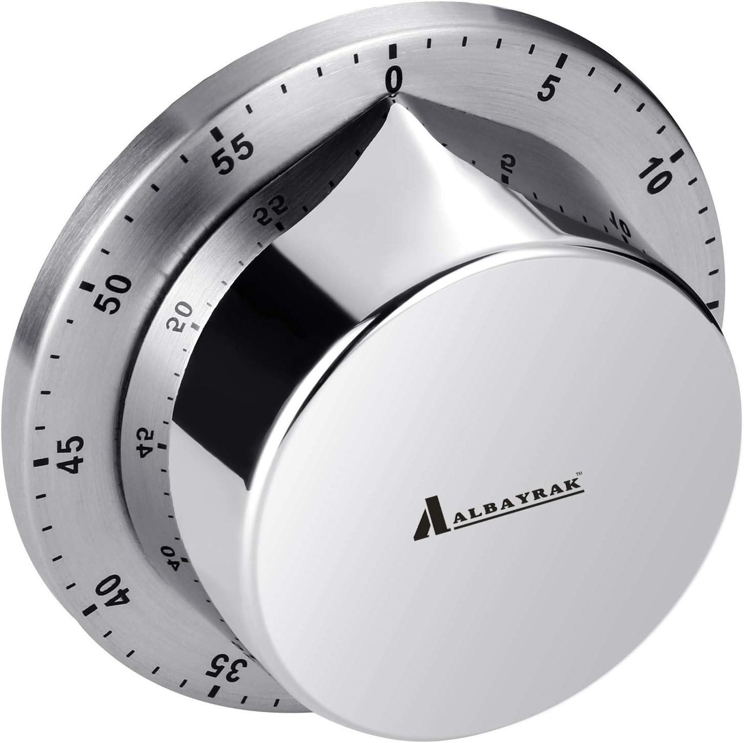 Stainless Steel Kitchen Timer with Loud 70db Alarm – No Batteries Required