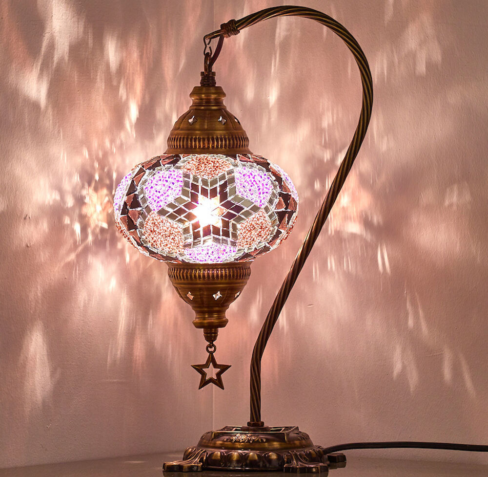Turkish Moroccan Mosaic Bohemian Colorful Table Bedside Lamp Light Lampshade