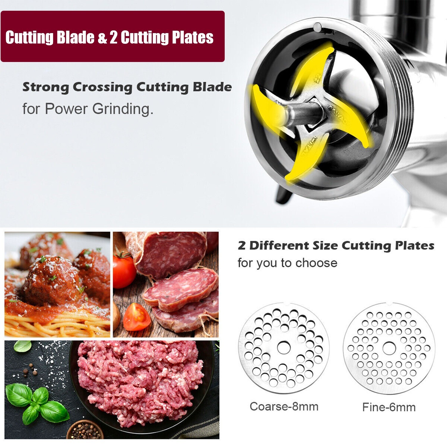 2800W Heavy Duty Commercial Electric Meat Grinder Sausage Maker Mincer Stuffer