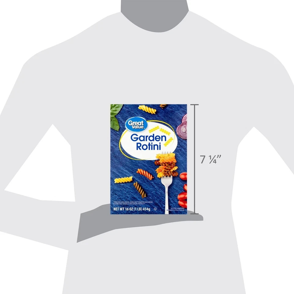 (6 pack) Great Value Garden Rotini Pasta, 16 oz