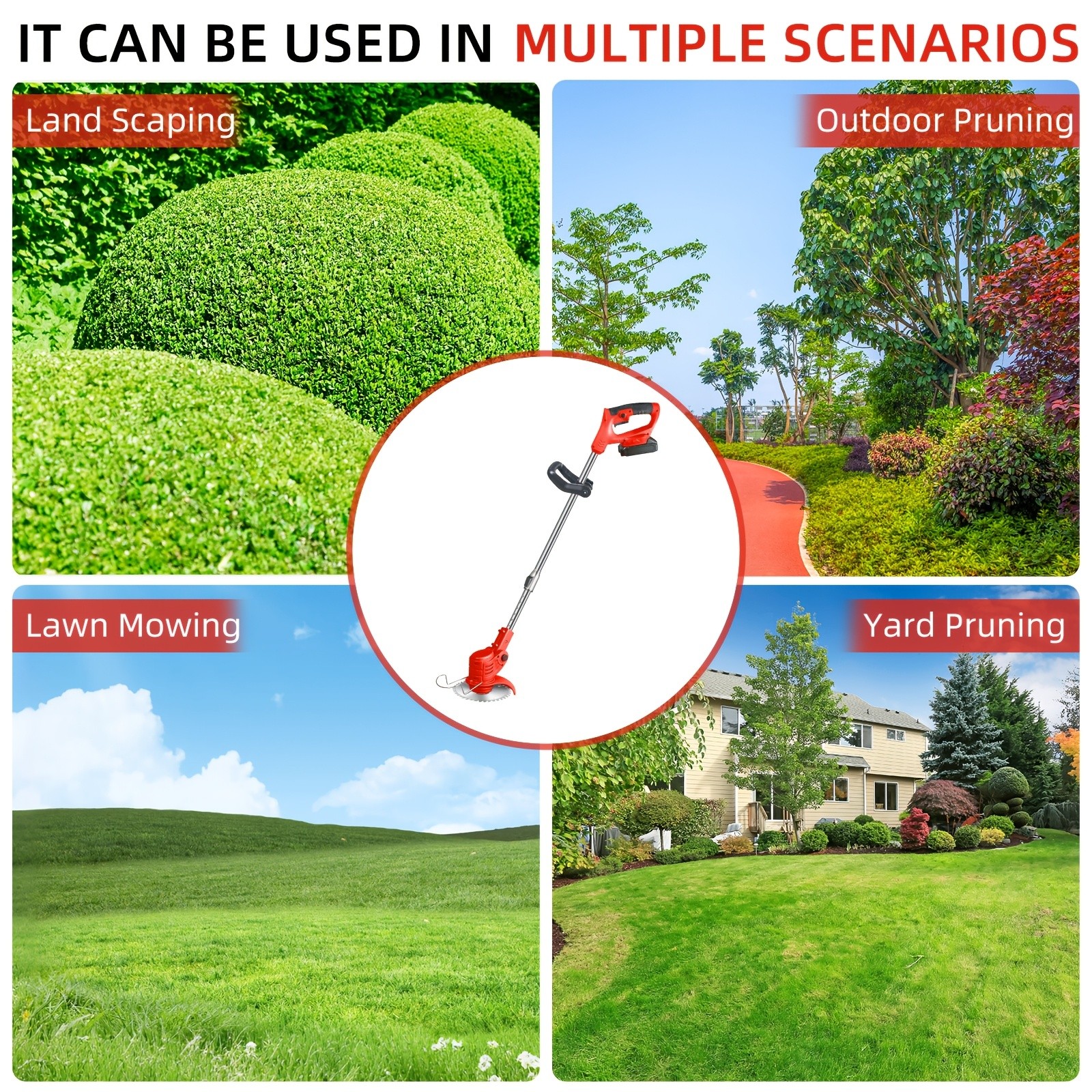 2026 Upgraded Electric Weed Eater Cordless 21V 2X4.0Ah Weed Wacker Battery