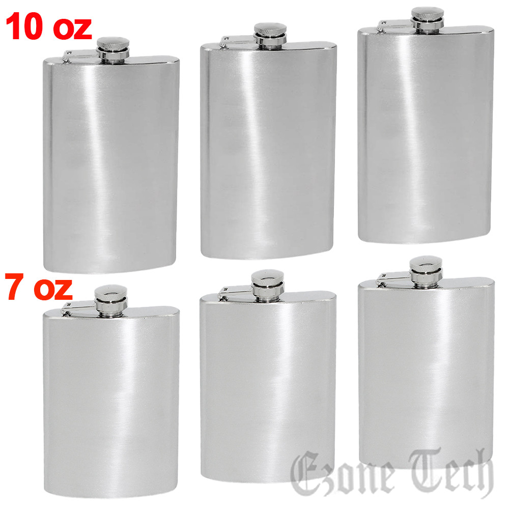Mens Liquor Pocket Hip Flask Stainless Steel Whiskey Screw Cap Camping Flagon