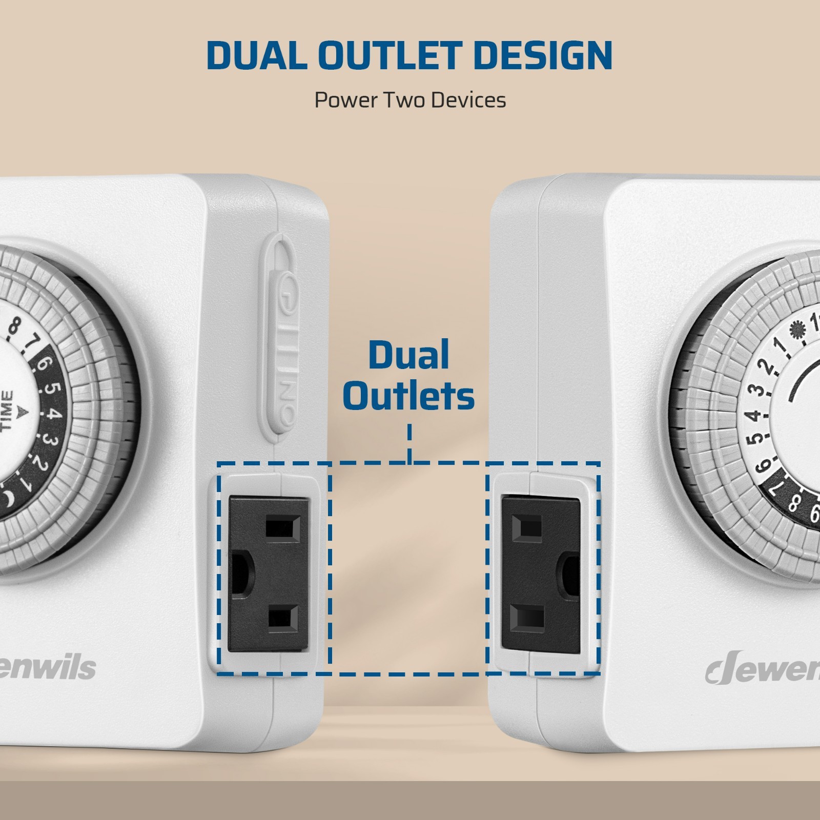DEWENWILS Indoor Outlet Timer 2 Pack, 24Hr Programmable, 1875W,Grow Light & Lamp
