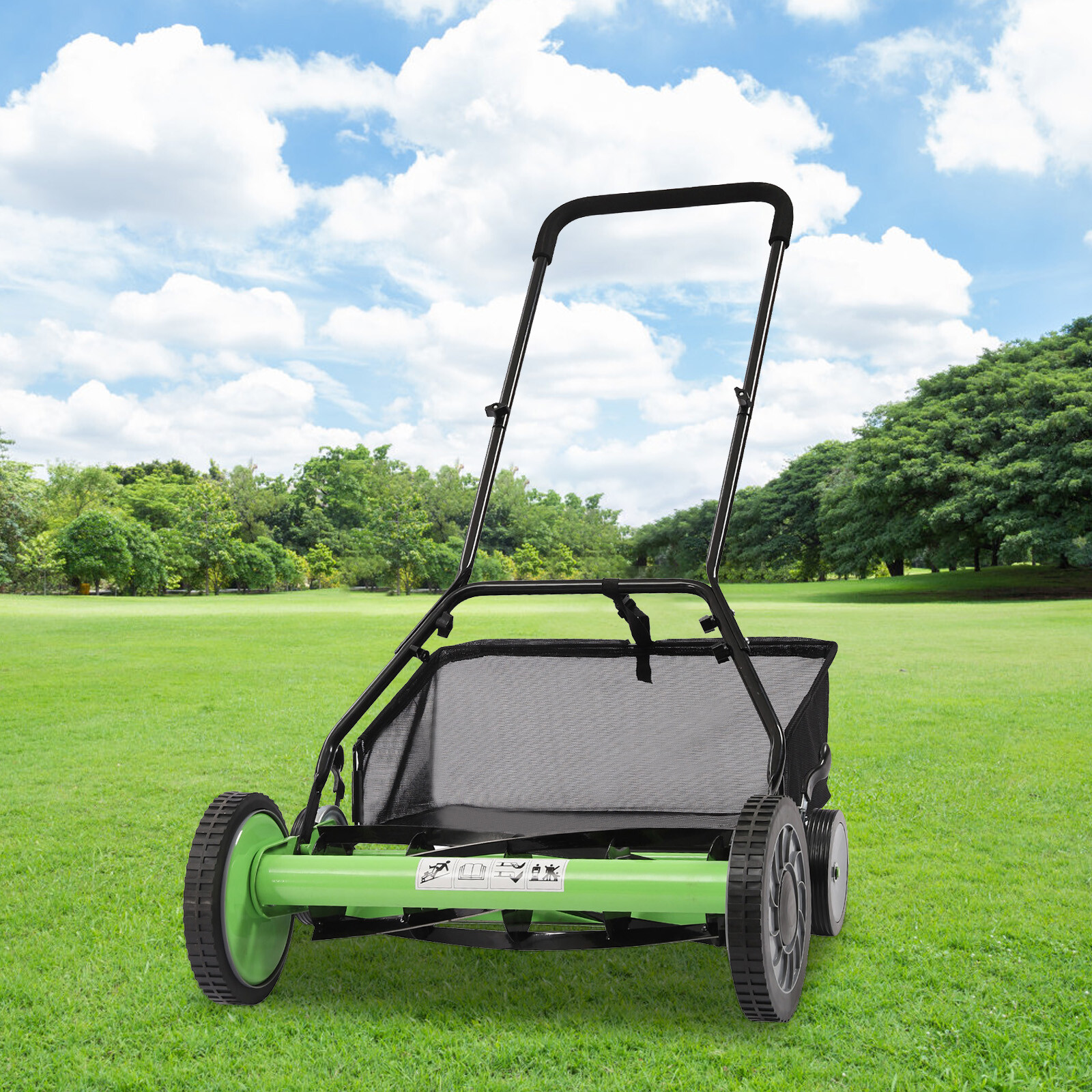 20″ Lawn Mower Grass Cutter Machine with Collection BoxPush Reel Mower 5-Blade
