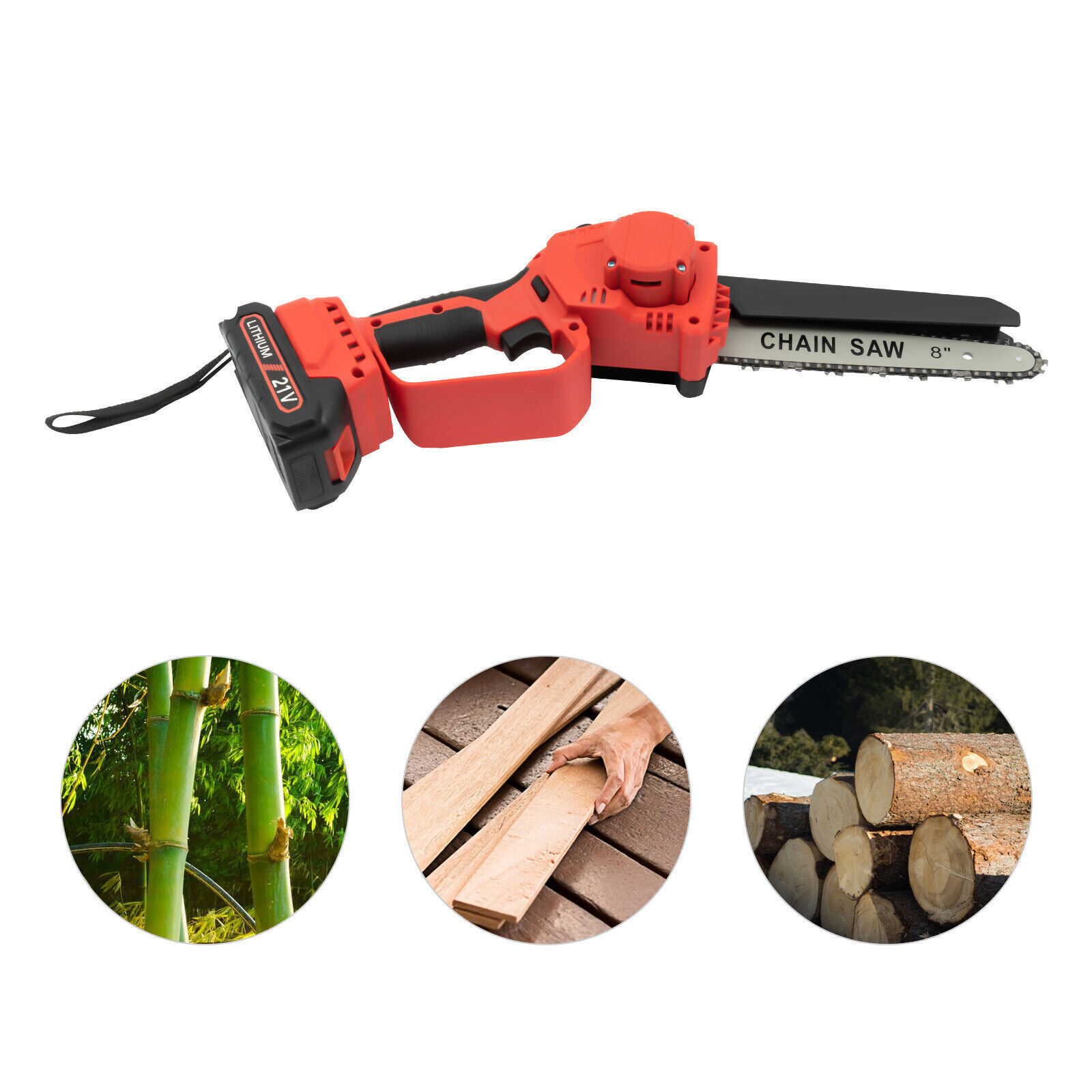 Mini Chainsaw Cordless 8 8 Inch Electric Chain Saw 800W With 2 Battery Power US