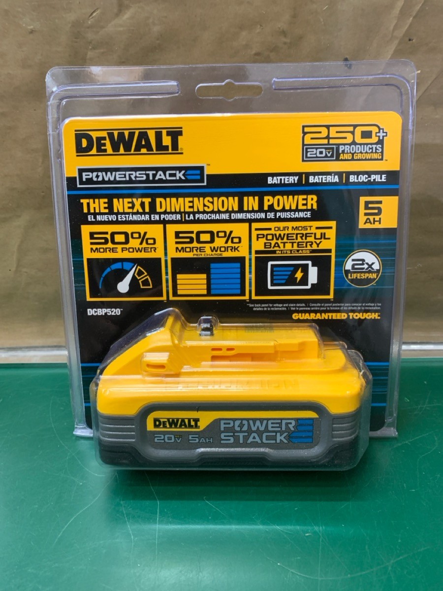 DEWALT POWERSTACK 20V 5Ah Li-Ion Battery Pack Yellow DCBP520 (E10051083)