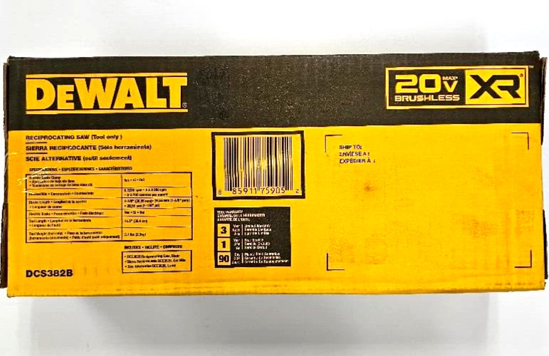 Dewalt In Box 20V DCS382B Reciprocating Saw Brushless XR Cordless 20 Volt Max