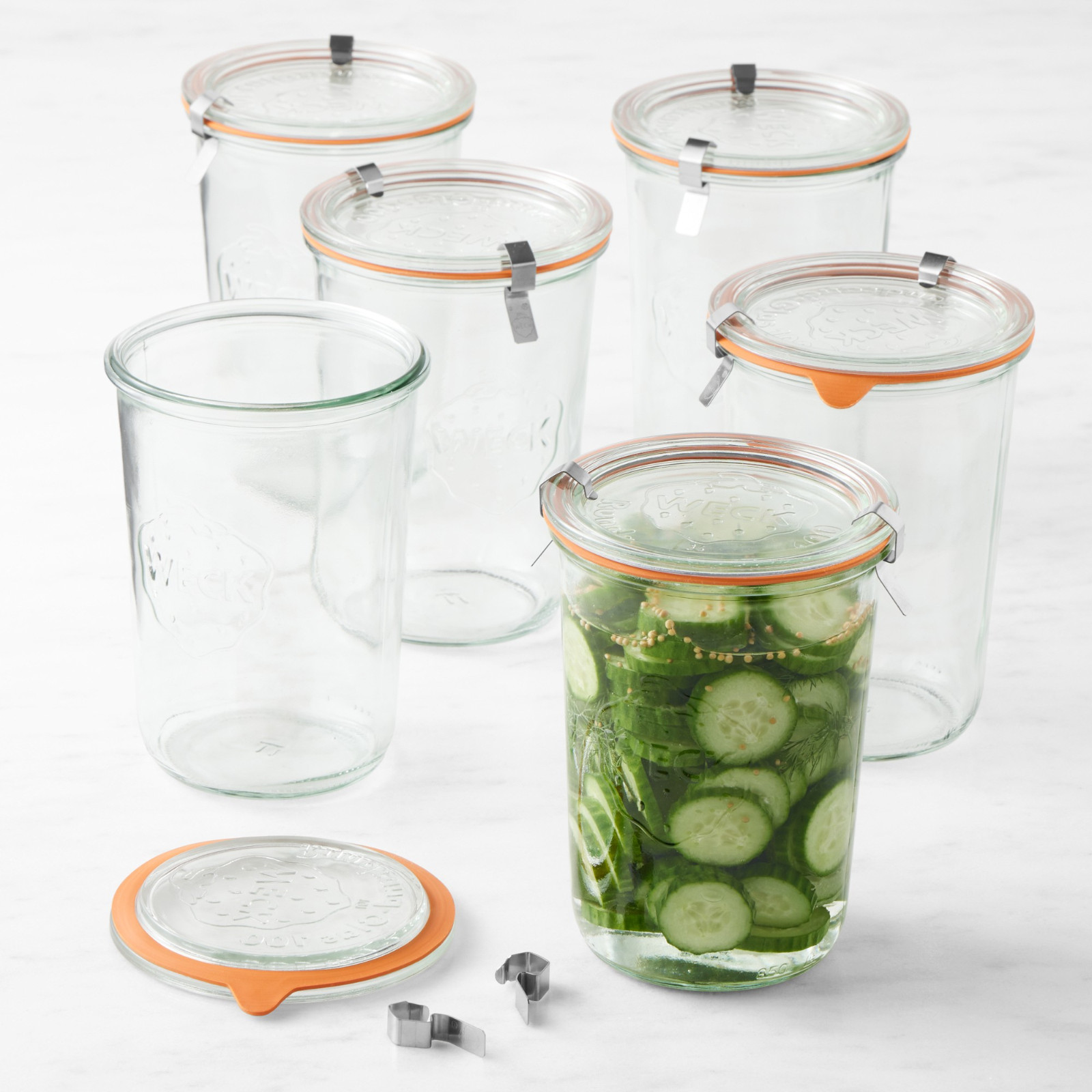 Weck Jar. Weck 743 28.7 oz Mold Glass Jars Set of 6 with Lids