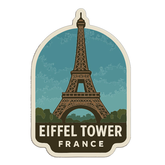 Eiffel Tower France Sticker Decal Vinyl Die-Cut Symbolic Landmark Design