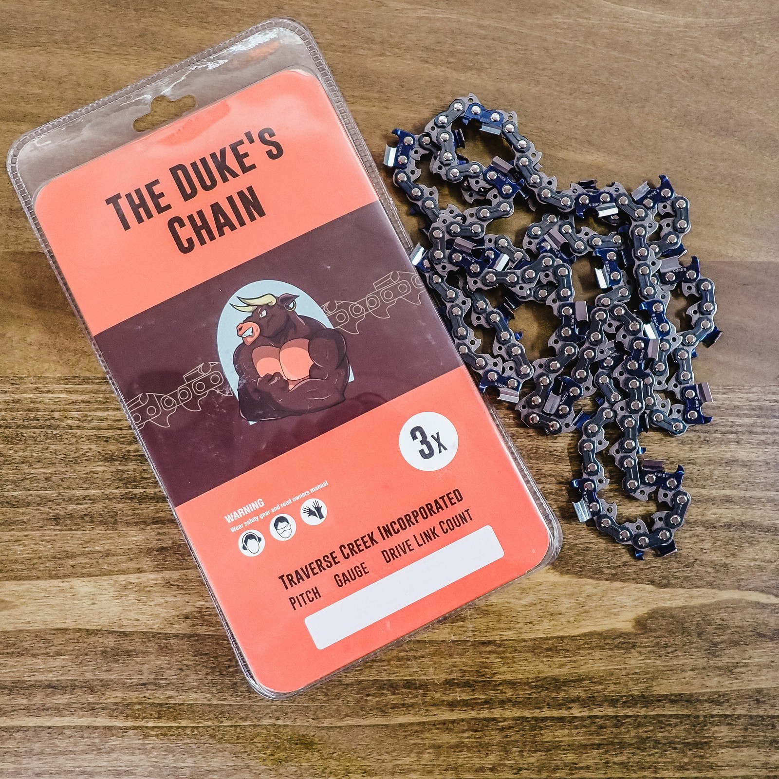 THE DUKE’S PROFESSIONAL HARD CHROME 3-PACK FULL-CHISEL CHAINSAW CHAIN