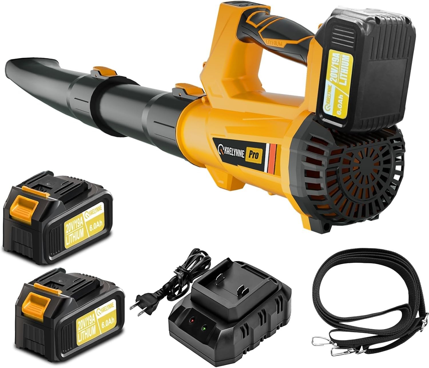 Leaf Blower Cordless, 20V Powerful Electric Leaf Blower with 2 Battery and Charg