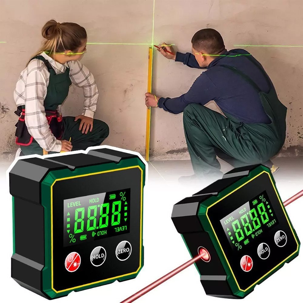 Digital Angle Finder with Electronic Laser 4-side Strong Magnetic Angle Gauge