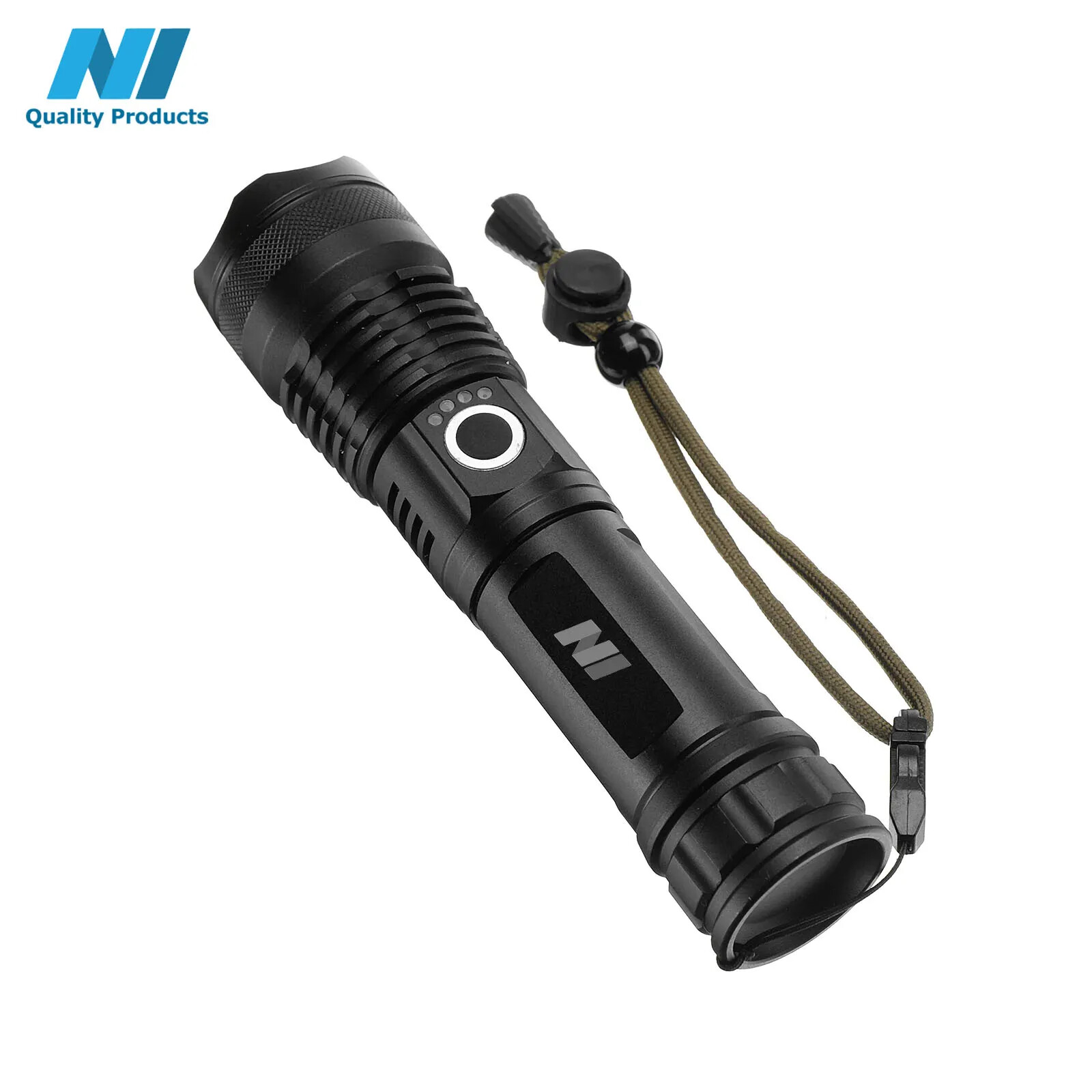 Flashlight LED Aluminum Zoomable 1200 Lumens, 26650 lithium Rechargeable Battery