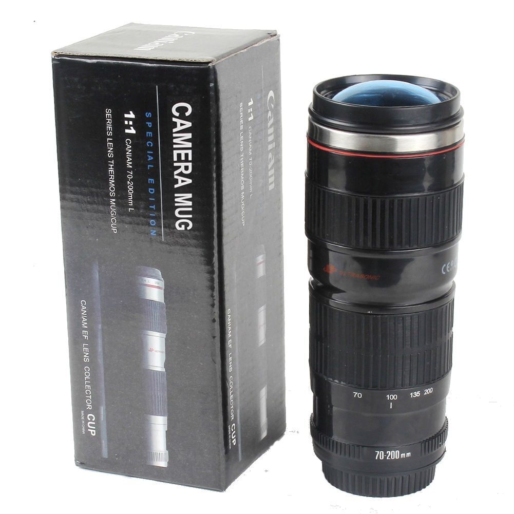 Camera Lens Coffee Mug Stainless Steel Thermos Cup Photographer Gifts Travel Mug