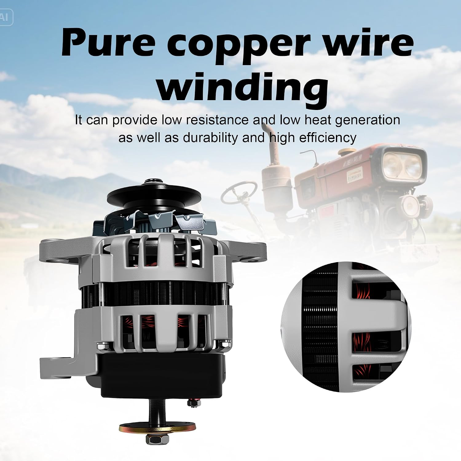 2000W Permanent Magnet Generator, 4000RPM 12V Low Rpm Alternator, Two Wheel Perm