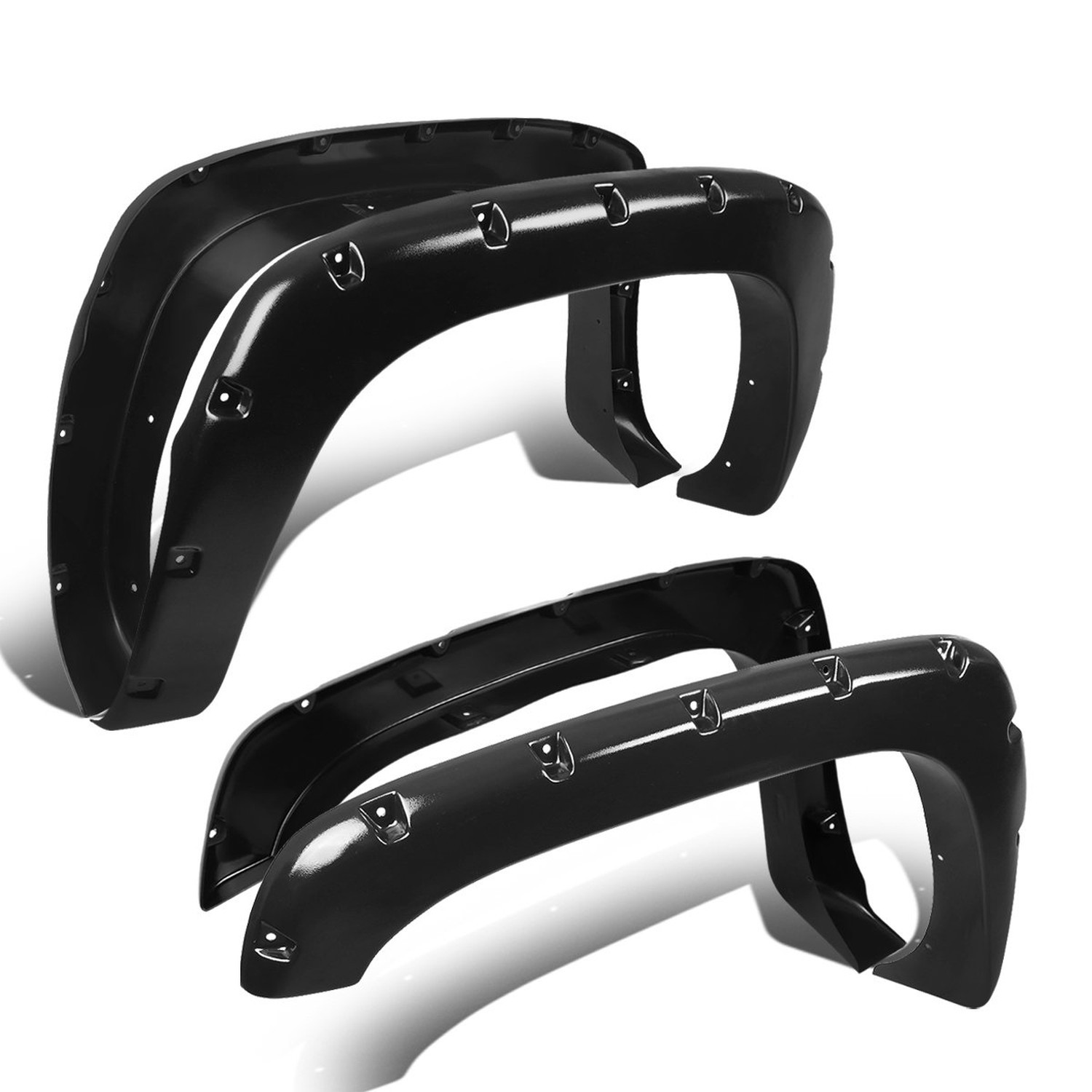 DNA Motoring WF-CS03-MBK Side Wheel Fender Flares, Pack of 4,Black Matte Black