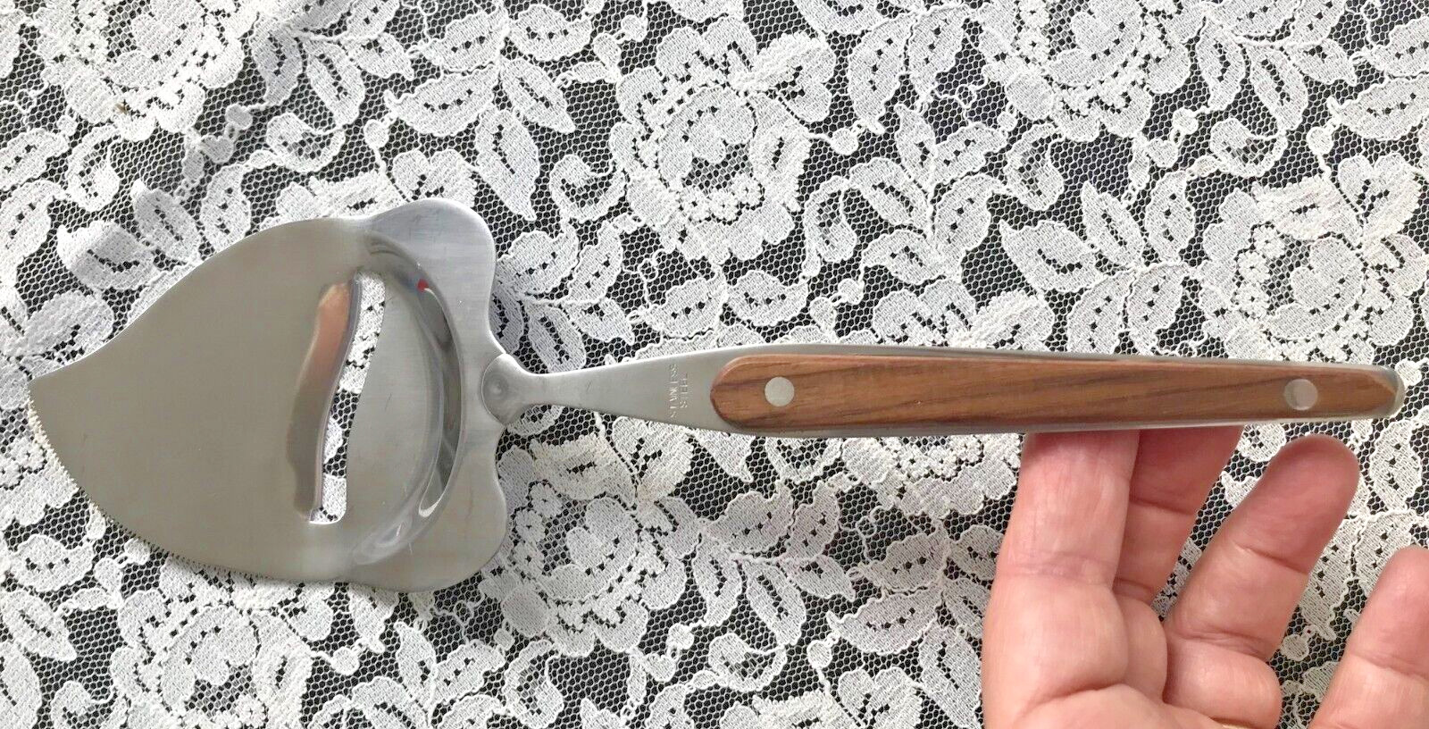 Scandinavian Style Cheese Slicer Shaver Stainless Steel Wood Handle